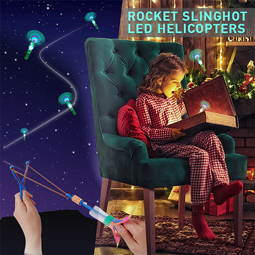 Amazing Rocket Slingshot LED Helicopters (Buy 1 Get 1 Free)